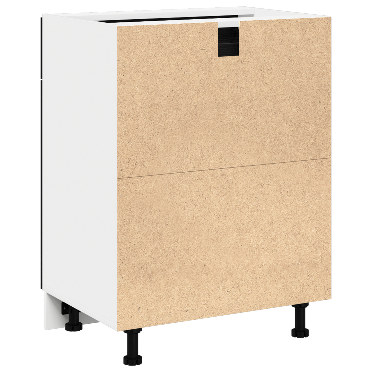 Sort Eg Skuffebundskab - 60X46X81.5 Cm Lavet Af Konstrueret Træ