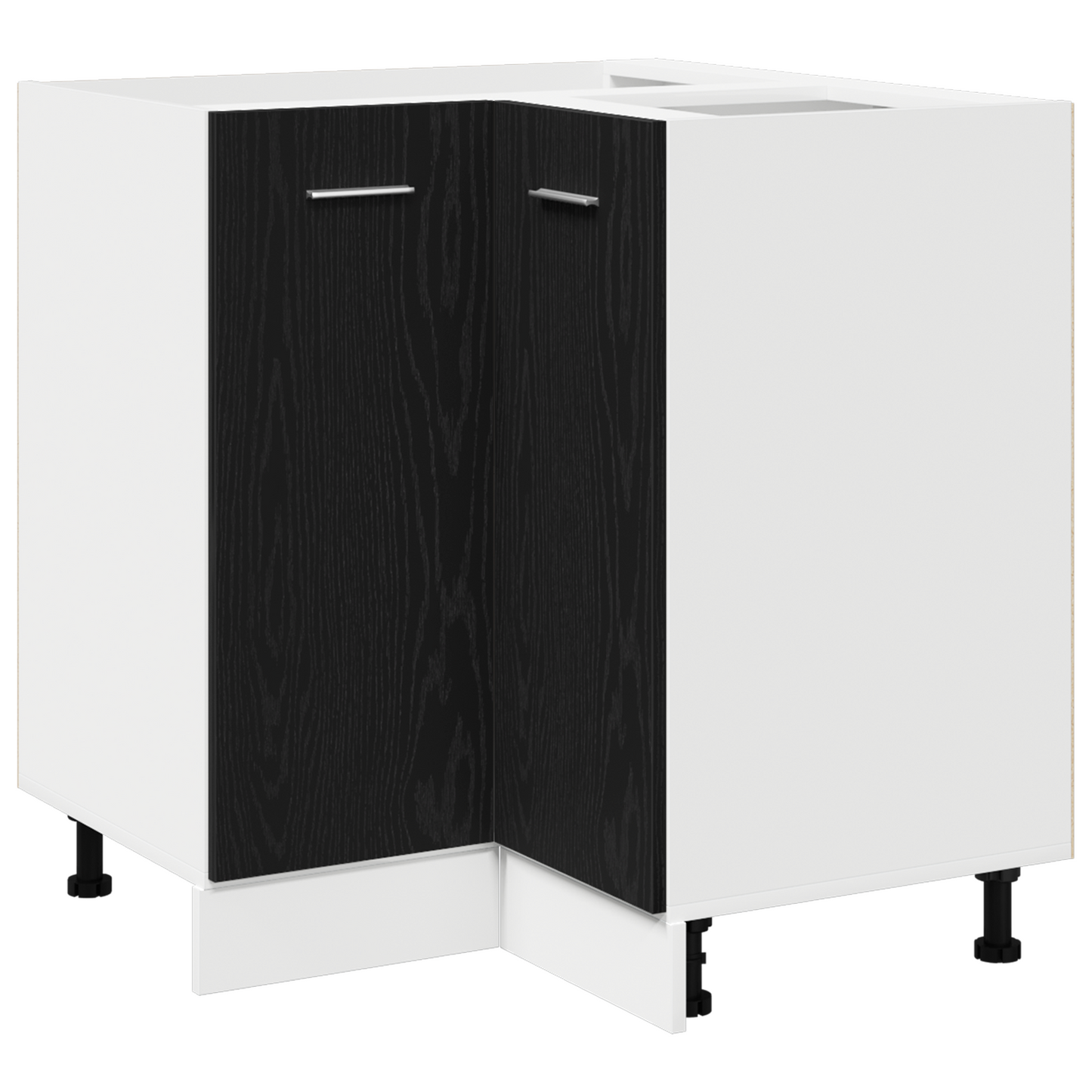 Sort Eg Hjørnebundskab - 75.5X75.5X81.5 Cm