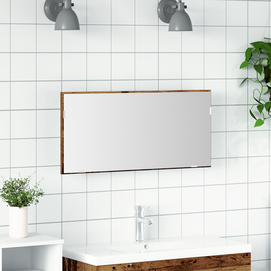 Badeværelsesspejl Gammelt Træ 80 X 8.5 X 37 Cm Konstrueret Træ