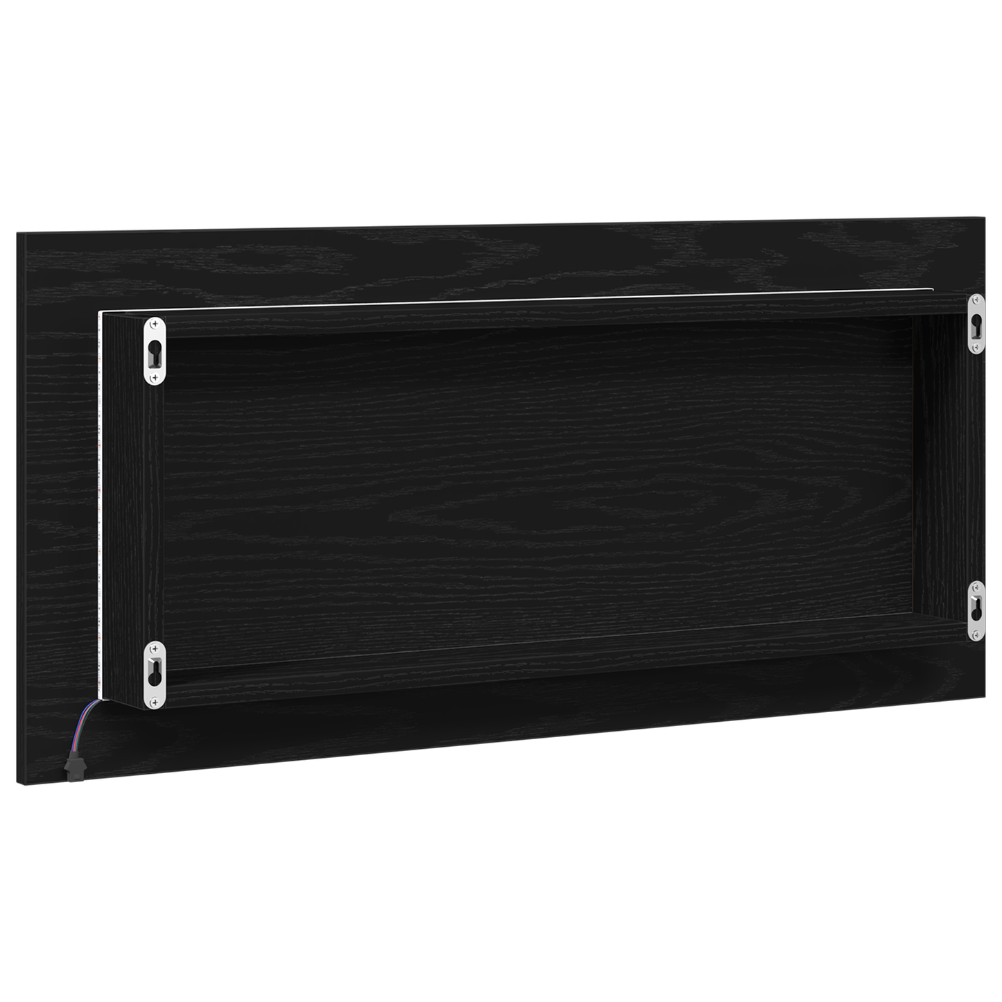 Badeværelsesspejl Sort Eg 80 X 8.5 X 37 Cm Konstrueret Træ