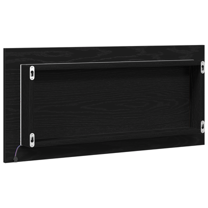 Badeværelsesspejl Sort Eg 80 X 8.5 X 37 Cm Konstrueret Træ