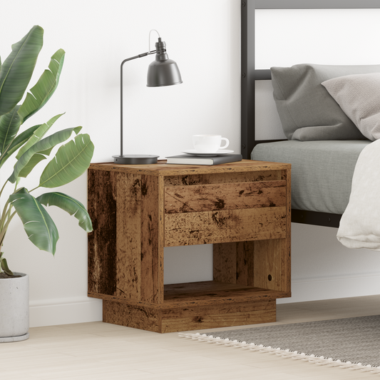Sengebord Gammelt Træ 45X34X44 Cm Engineered Wood