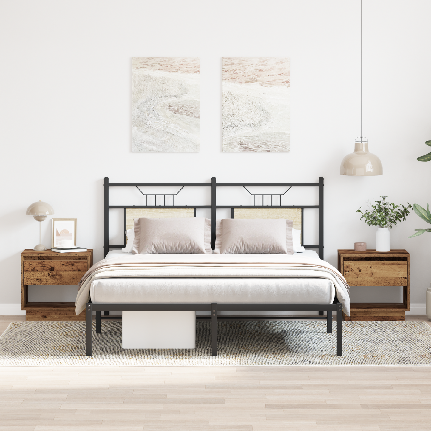 Sengebord 2 Stk Gammelt Træ 45X34X45 Cm Ingeniørtræ