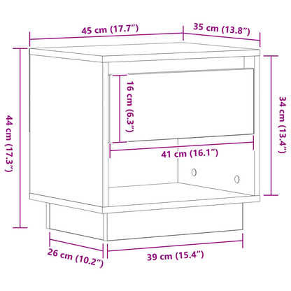 Sengebord 2 Stk Sort Eg 45X34X49 Cm Konstrueret Træ