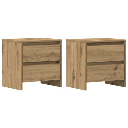 Sengebord 2 Stk Artisan Eg 45X34X44,5 Cm Konstrueret Træ