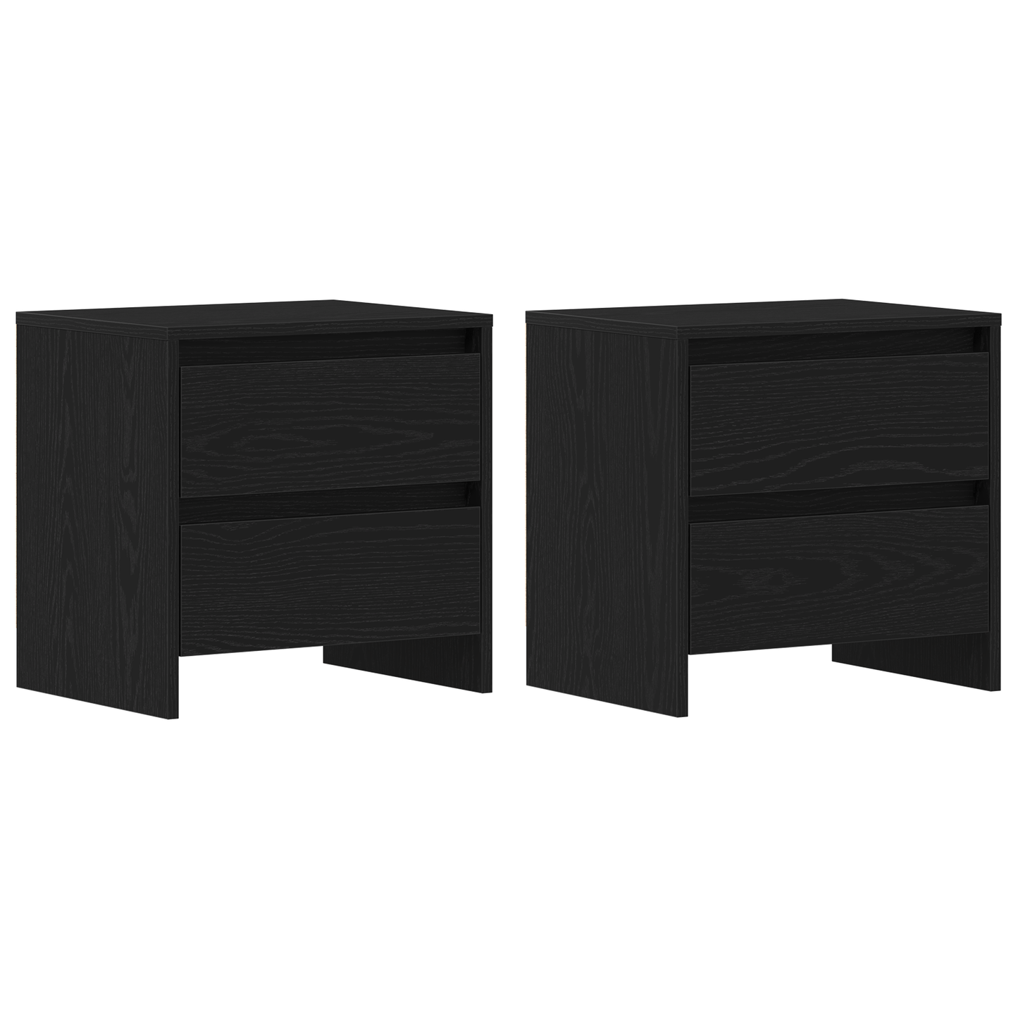 Natbord 2 Stk Sort Eg 45X34X44,5 Cm Konstrueret Træ