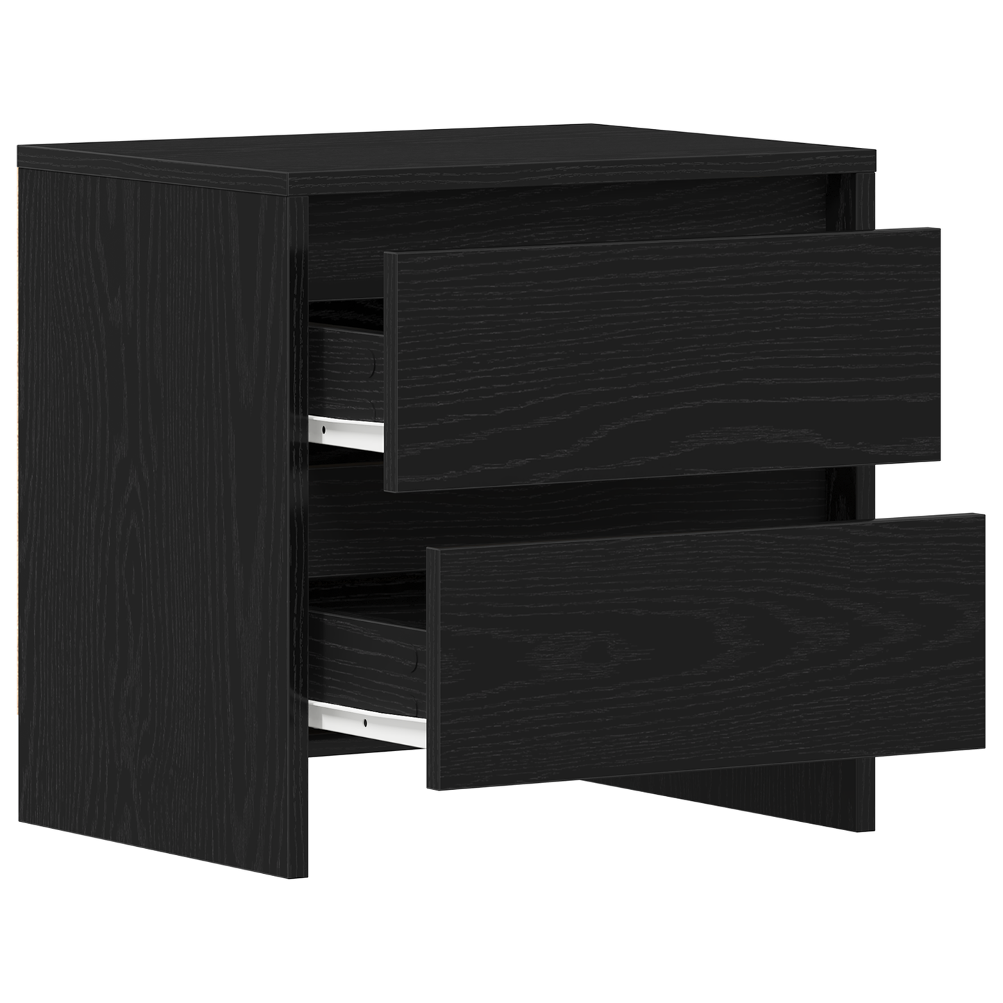 Natbord 2 Stk Sort Eg 45X34X44,5 Cm Konstrueret Træ