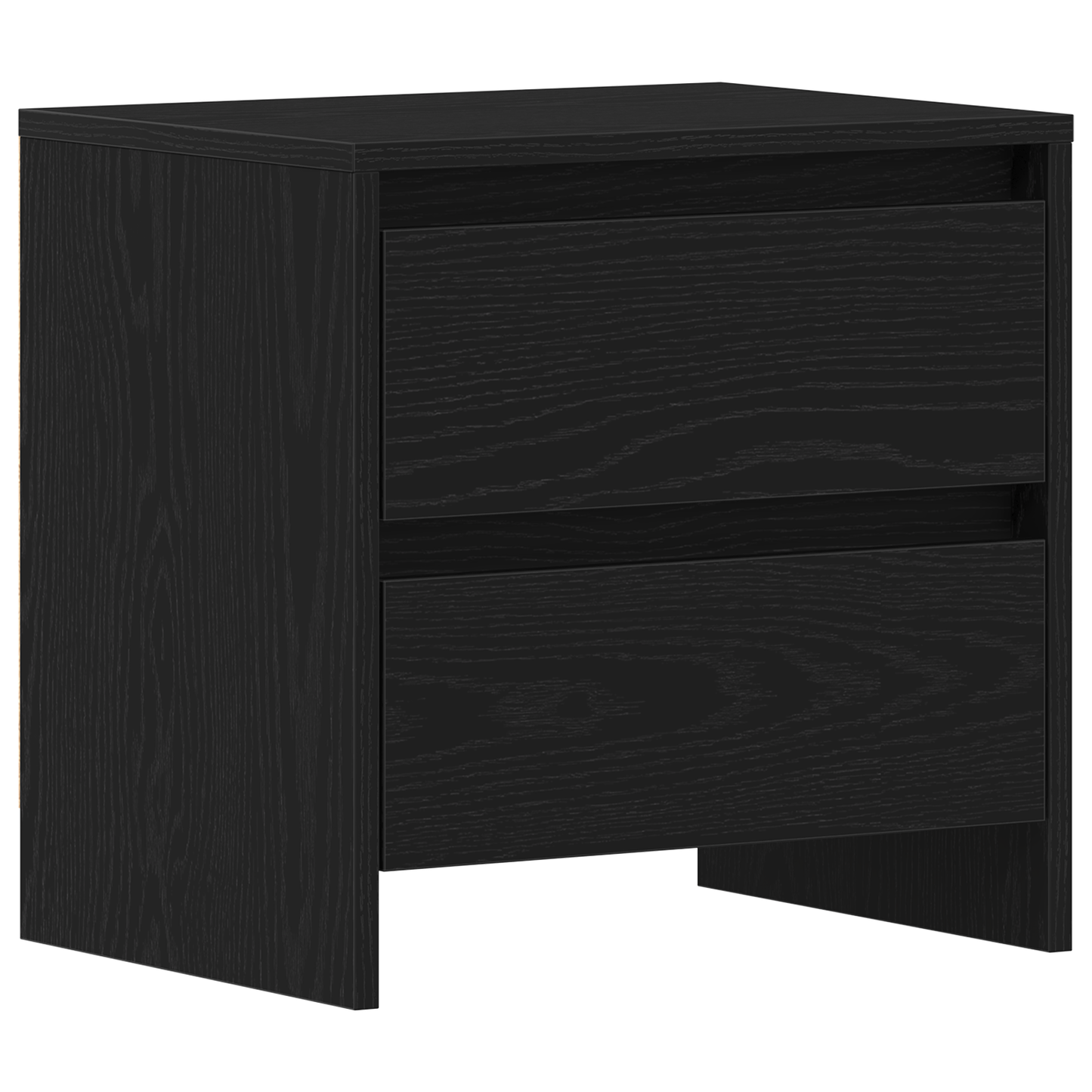 Natbord 2 Stk Sort Eg 45X34X44,5 Cm Konstrueret Træ