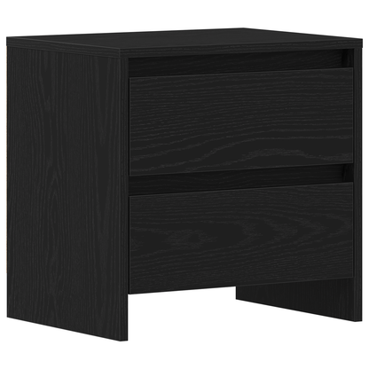 Natbord 2 Stk Sort Eg 45X34X44,5 Cm Konstrueret Træ