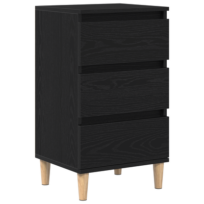Sengebord Sort Eg 40X35X70 Cm Konstrueret Træ