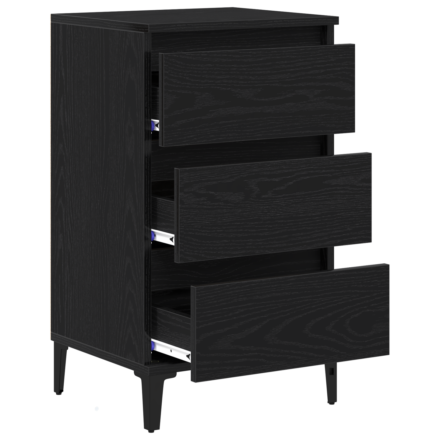 Sengebord Sort Eg 40X35X70 Cm Konstrueret Træ