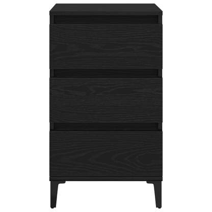 Sengebord Sort Eg 40X35X70 Cm Konstrueret Træ