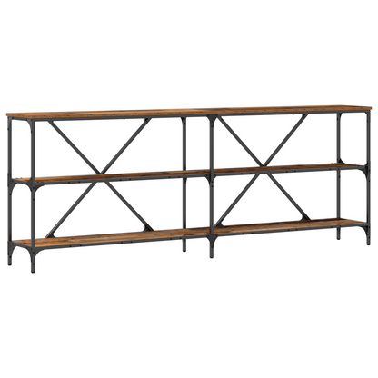 Konsolbord Gammelt Træ 200X30X75 Cm Ingeniørtræ Og Stål