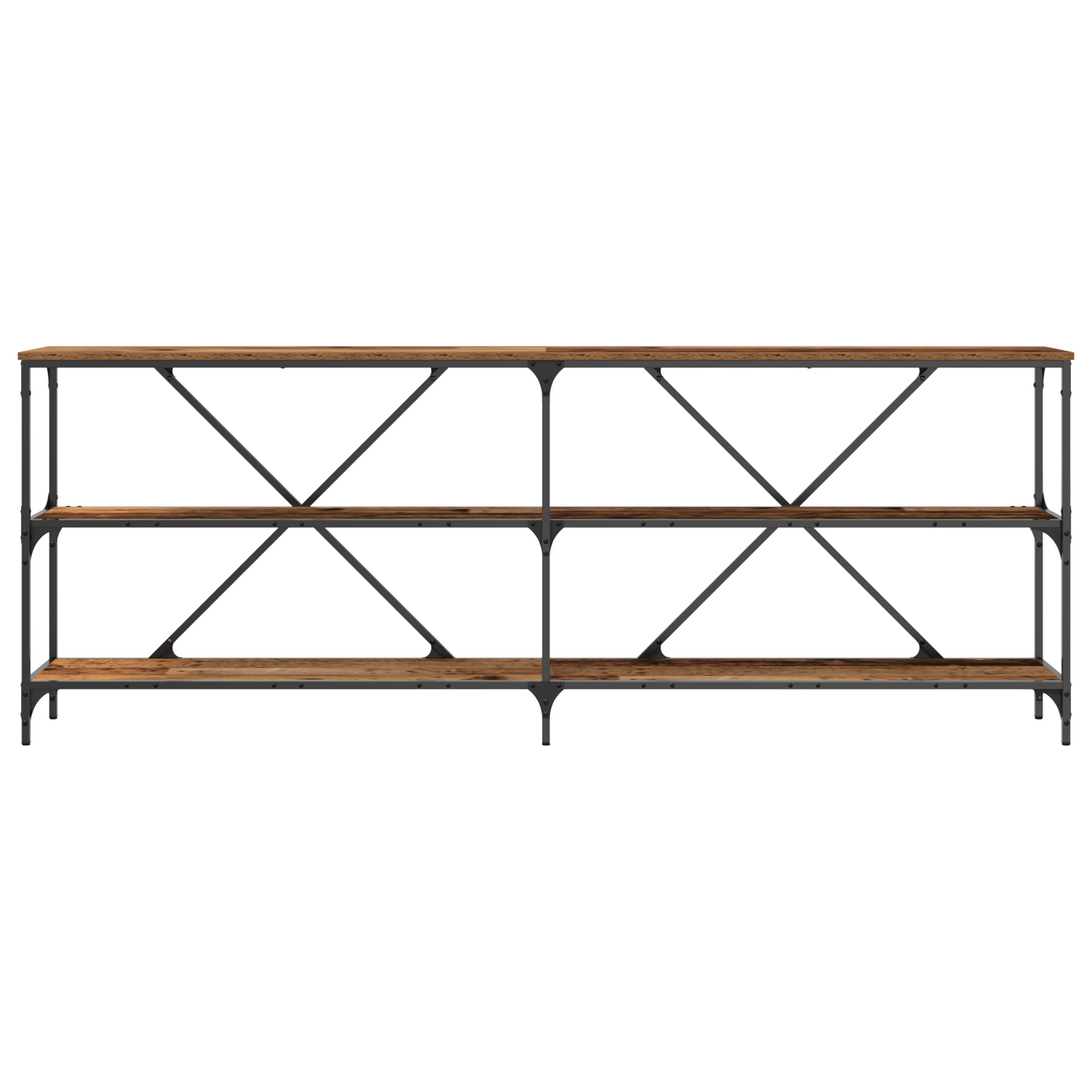 Konsolbord Gammelt Træ 200X30X75 Cm Ingeniørtræ Og Stål