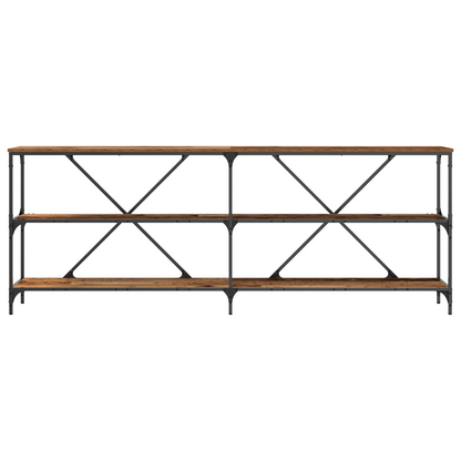 Konsolbord Gammelt Træ 200X30X75 Cm Ingeniørtræ Og Stål