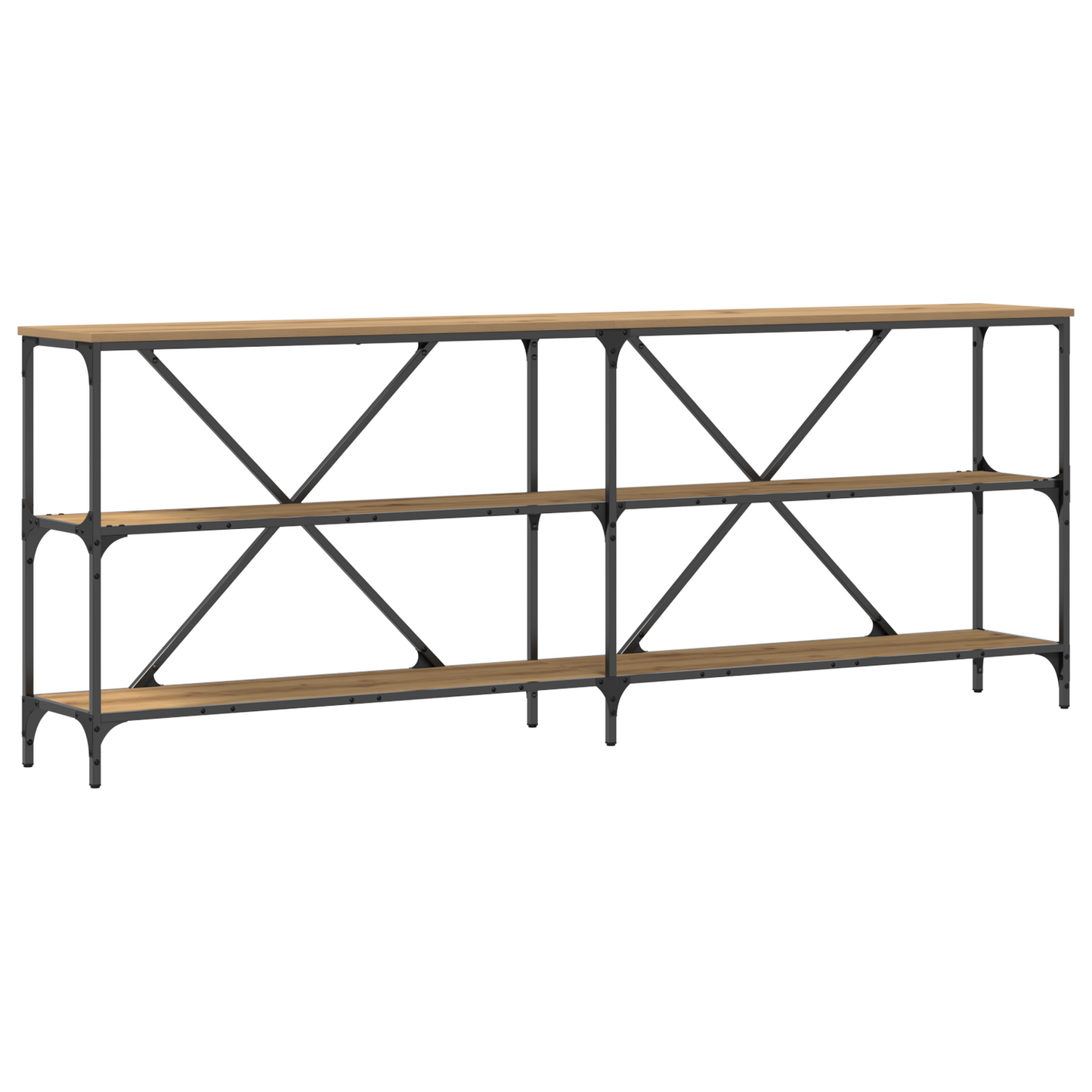 Konsolbord Artisan Eg 200X30X75 Cm Presset Træ & Stål
