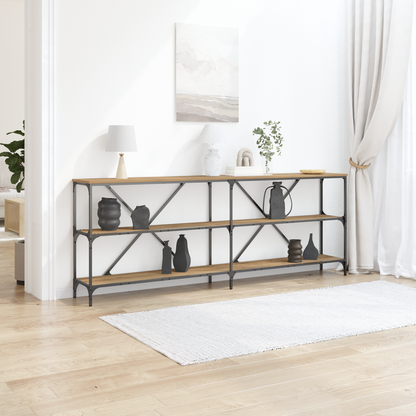 Konsolbord Artisan Eg 200X30X75 Cm Presset Træ & Stål