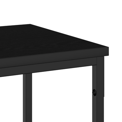 Konsolbord Sort Eg 200X30X75 Cm Ingeniørtræ Og Stål