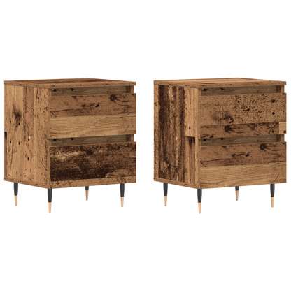 Sengeborde 2 Stk. Gammelt Træ 40X35X50 Cm Ingeniørtræ
