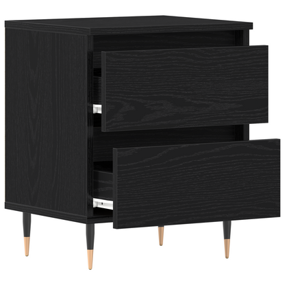 Natskabe 2 Stk Sort Eg 40X35X50 Cm Ingeniørtræ