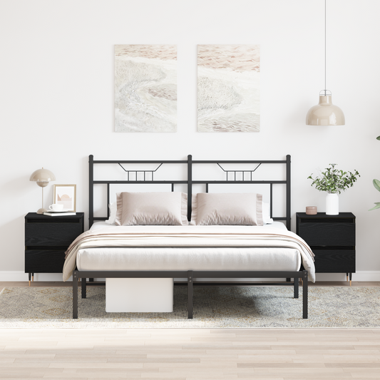Natskabe 2 Stk Sort Eg 40X35X50 Cm Ingeniørtræ