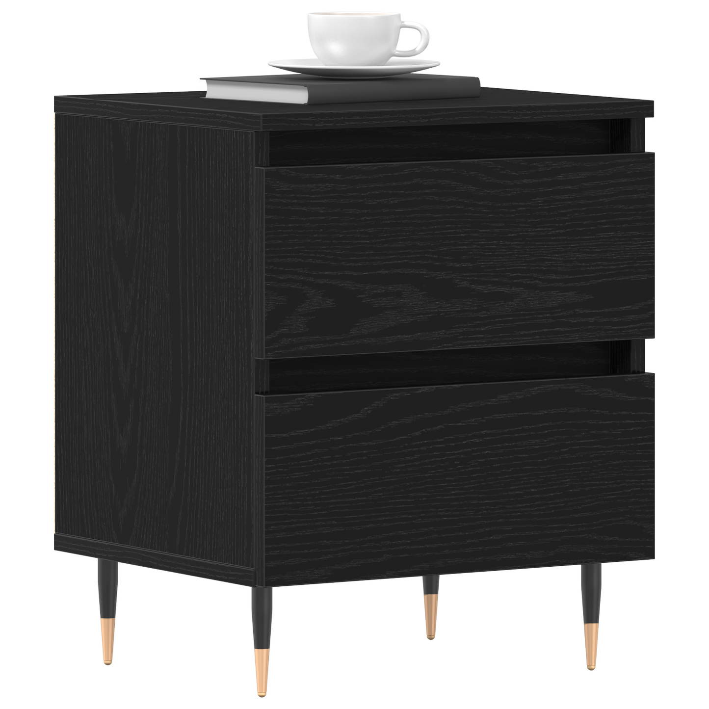 Natskabe 2 Stk Sort Eg 40X35X50 Cm Ingeniørtræ