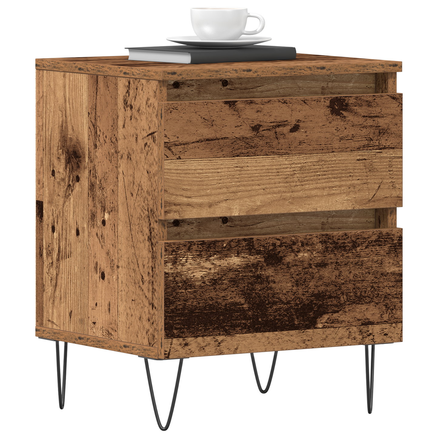 Sengebord Gammel Træ 40X35X50 Cm Ingeniørtræ
