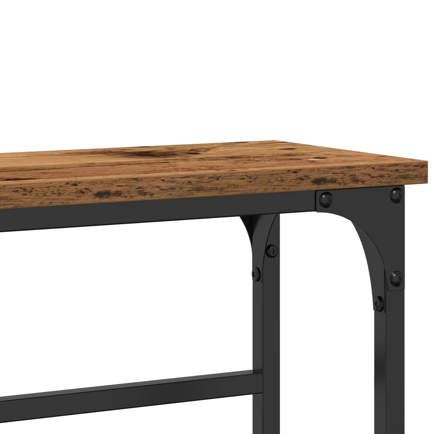 Konsolbord Gamle Træ 75X19,5X75 Cm Ingeniørtræ Og Stål