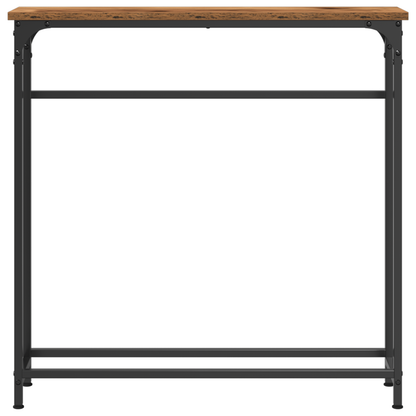 Konsolbord Gamle Træ 75X19,5X75 Cm Ingeniørtræ Og Stål