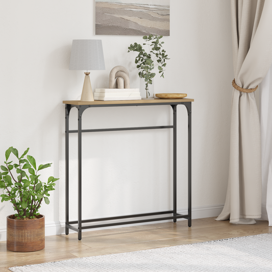Konsolbord Artisan Eg 75X19,5X75 Cm Konstrueret Træ & Stål