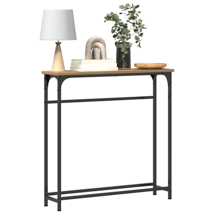 Konsolbord Artisan Eg 75X19,5X75 Cm Konstrueret Træ & Stål