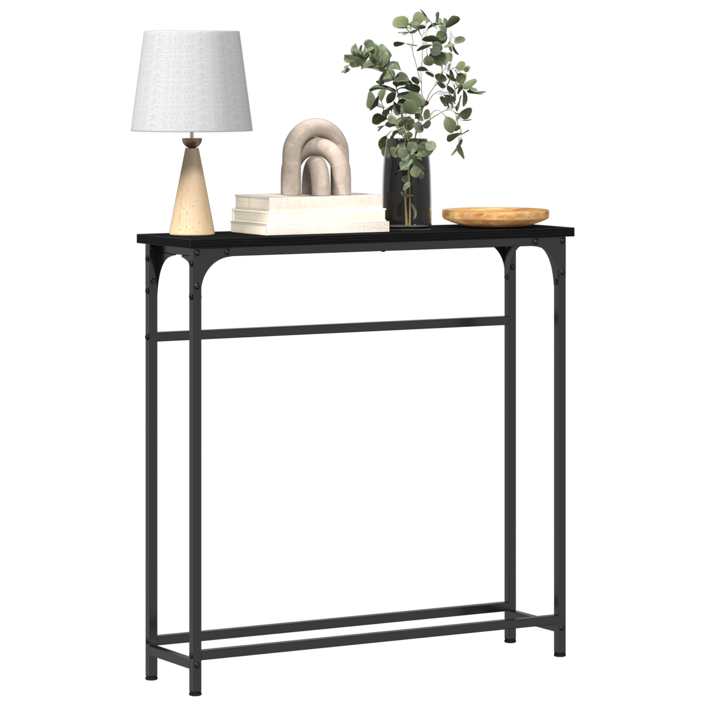 Konsolbord Sort Eg 75X19,5X75 Cm Konstrueret Træ