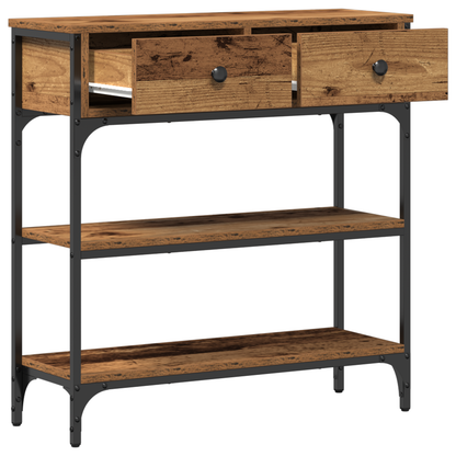 Konsolbord Gamle Træ 72,5X25X75 Cm Ingeniørtræ & Stål