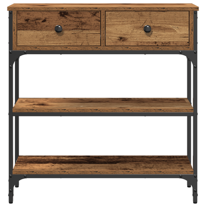 Konsolbord Gamle Træ 72,5X25X75 Cm Ingeniørtræ & Stål