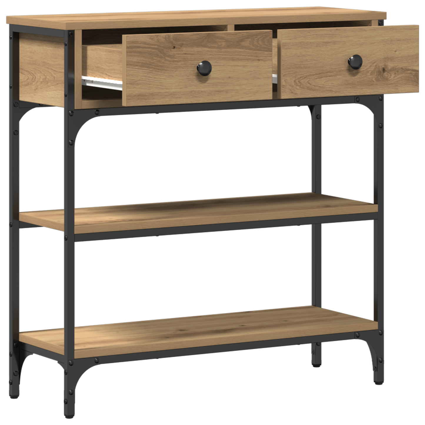 Console Table Artisan Egetræ 72,5X25X75 Cm Ingeniørtræ & Stål