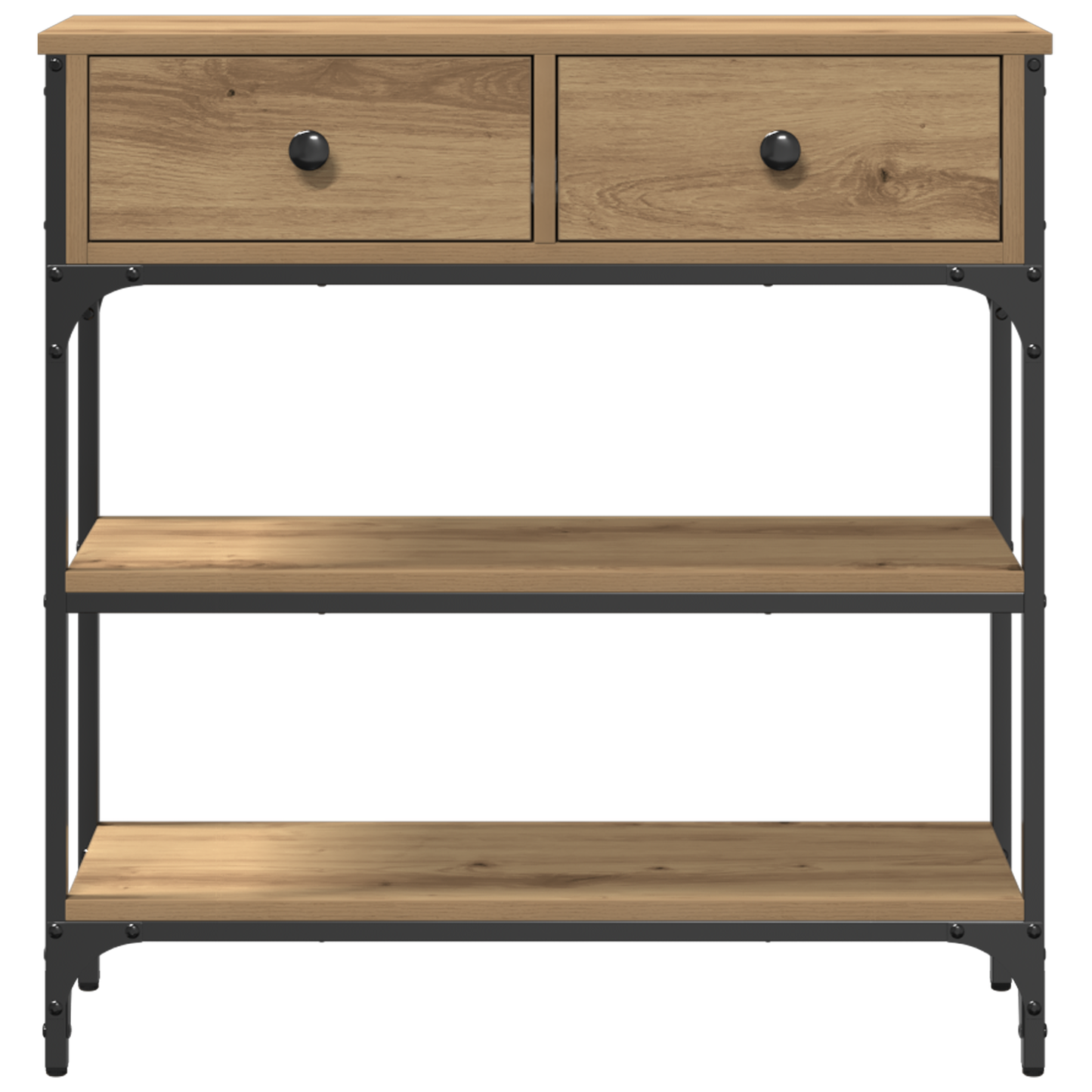 Console Table Artisan Egetræ 72,5X25X75 Cm Ingeniørtræ & Stål