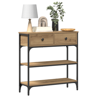 Console Table Artisan Egetræ 72,5X25X75 Cm Ingeniørtræ & Stål