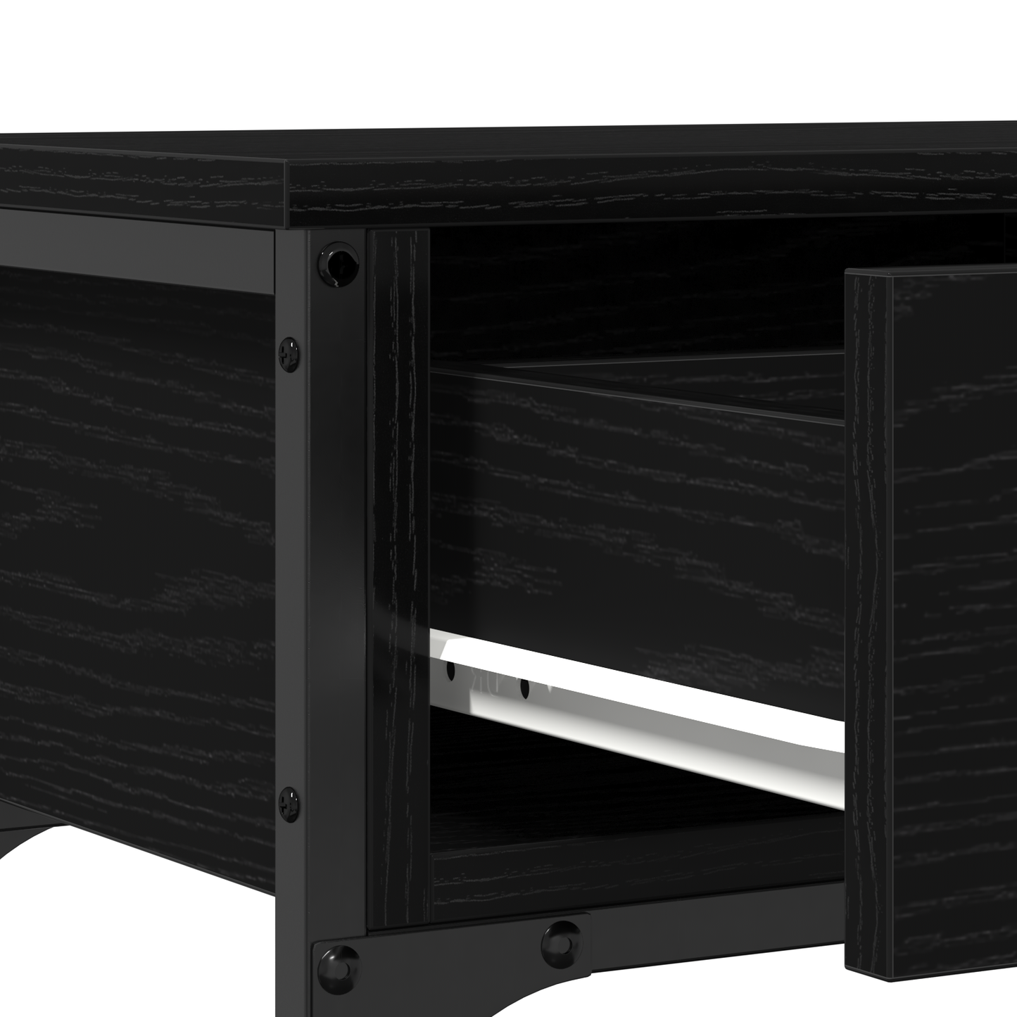 Konsolbord Sort Eg 72,5X25X75 Cm Konstrueret Træ & Stål