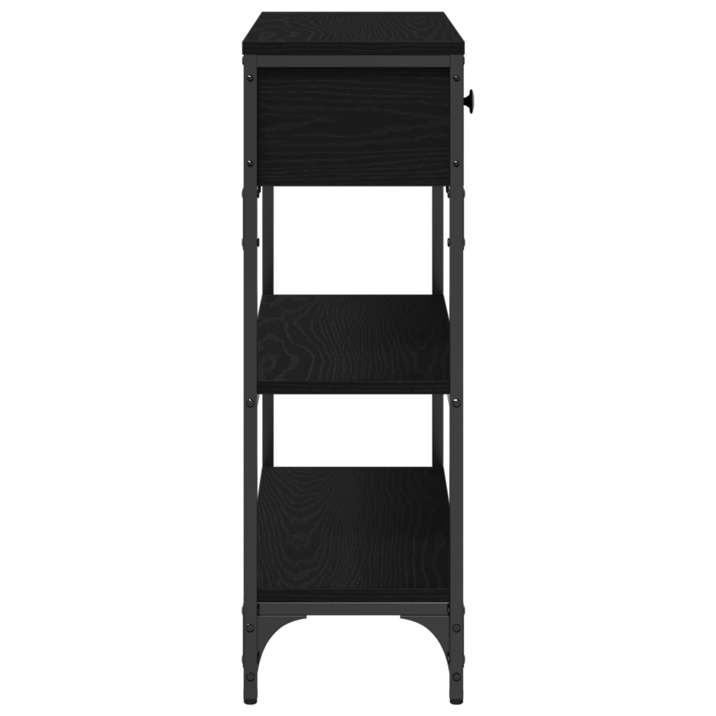Konsolbord Sort Eg 72,5X25X75 Cm Konstrueret Træ & Stål