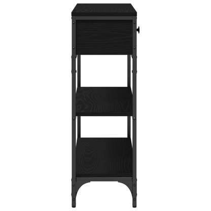Konsolbord Sort Eg 72,5X25X75 Cm Konstrueret Træ & Stål