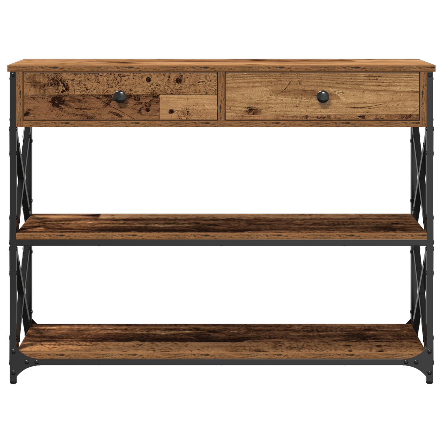 Konsolbord Gamle Træ 100X28X75 Cm Ingeniørtræ & Stål