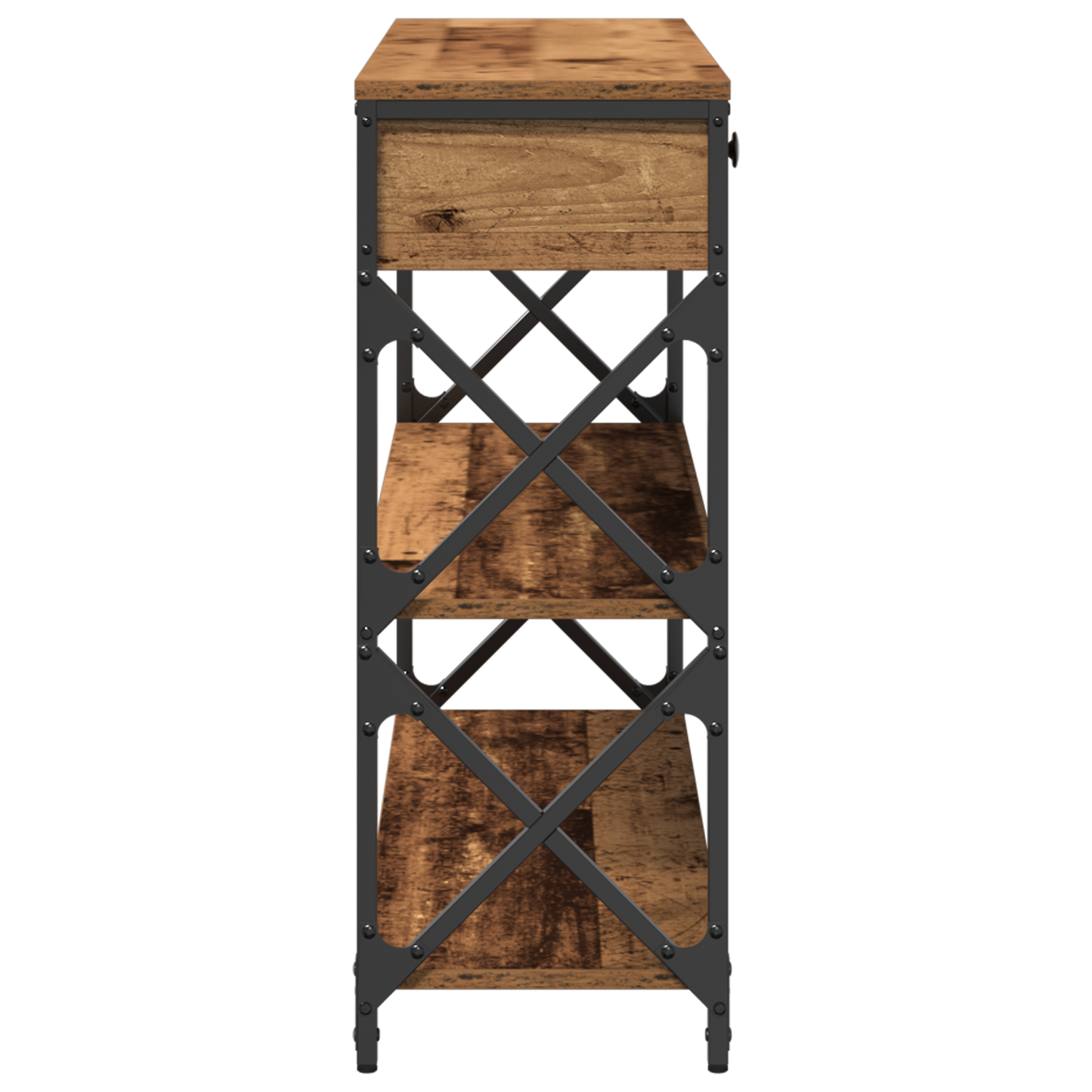 Konsolbord Gamle Træ 100X28X75 Cm Ingeniørtræ & Stål