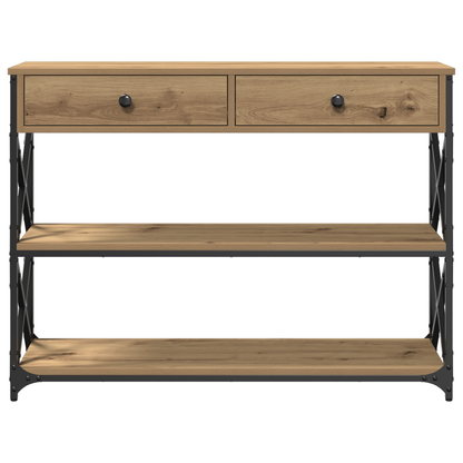 Konsolbord Artisan Egetræ 100X28X75 Cm Ingeniørtræ & Stål