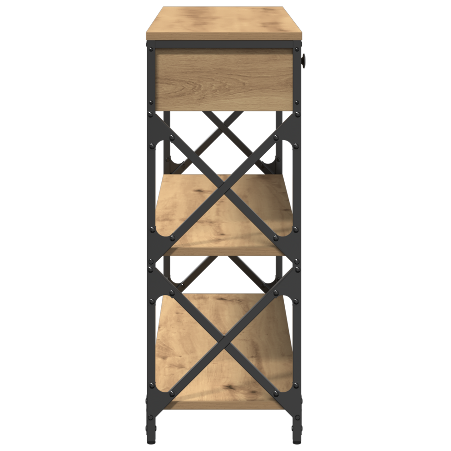 Konsolbord Artisan Egetræ 100X28X75 Cm Ingeniørtræ & Stål