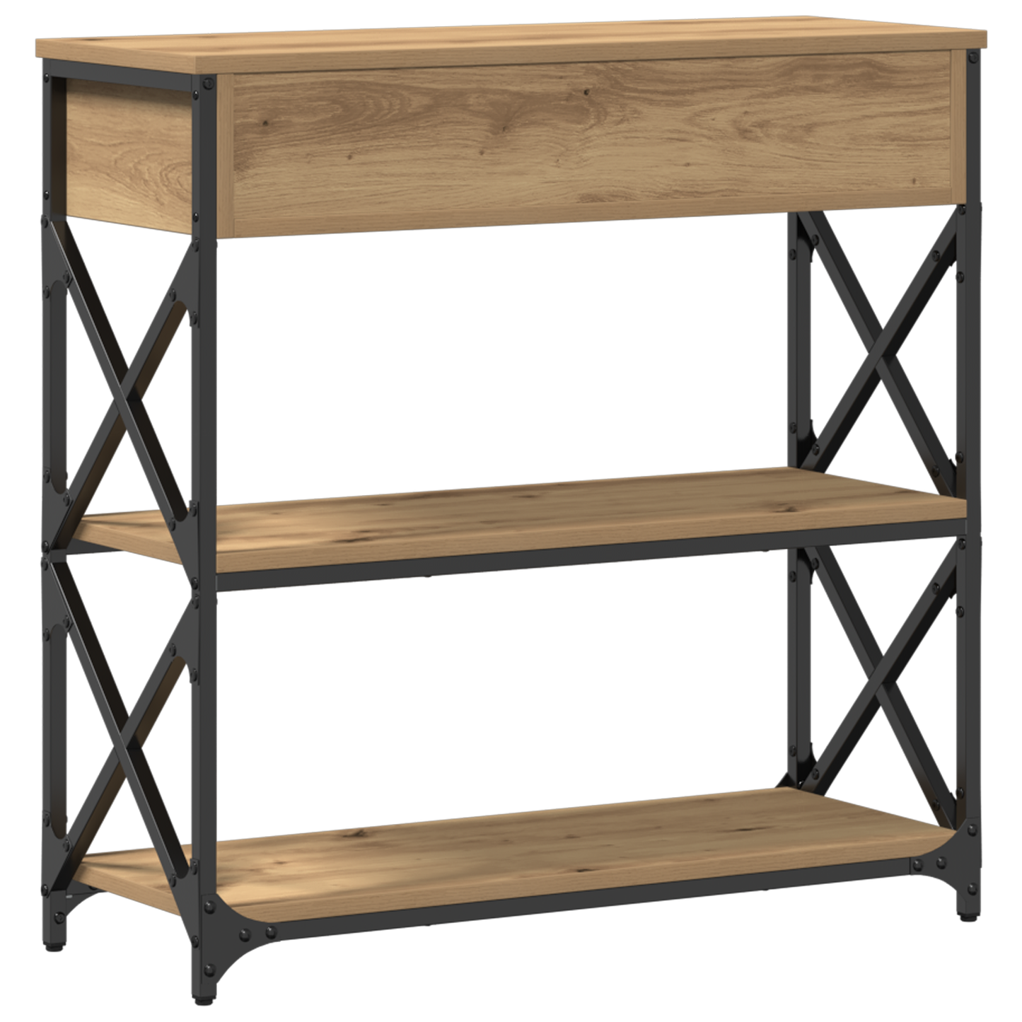 Konsolbord Artisan Eg 75X28X75 Cm Ingeniørtræ Og Stål