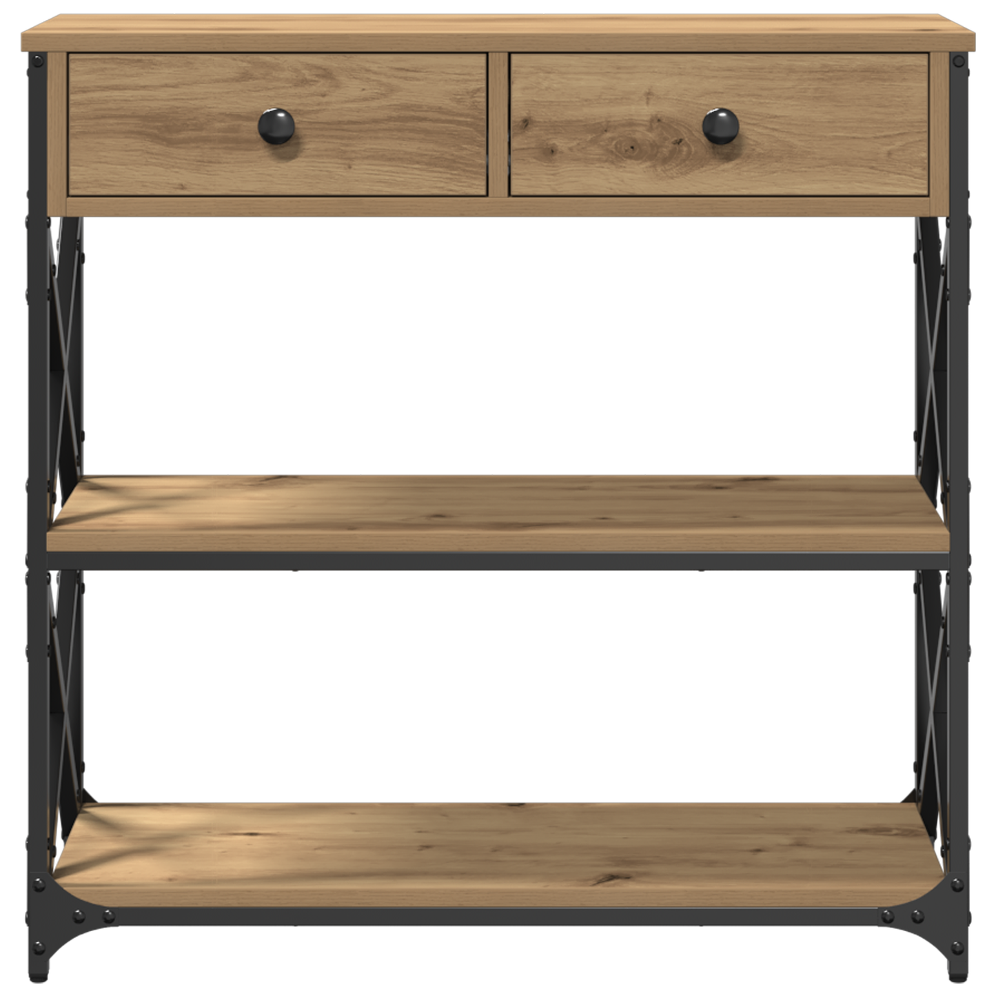 Konsolbord Artisan Eg 75X28X75 Cm Ingeniørtræ Og Stål