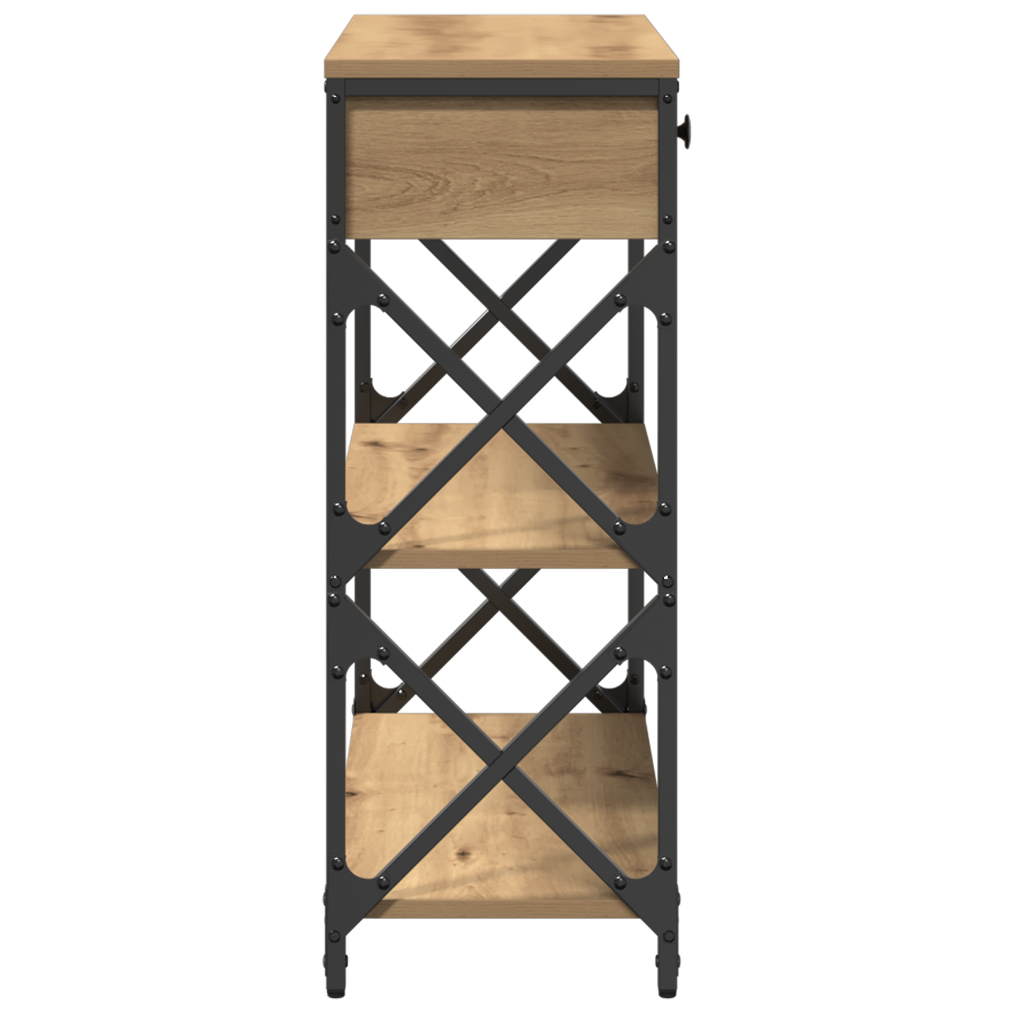 Konsolbord Artisan Eg 75X28X75 Cm Ingeniørtræ Og Stål