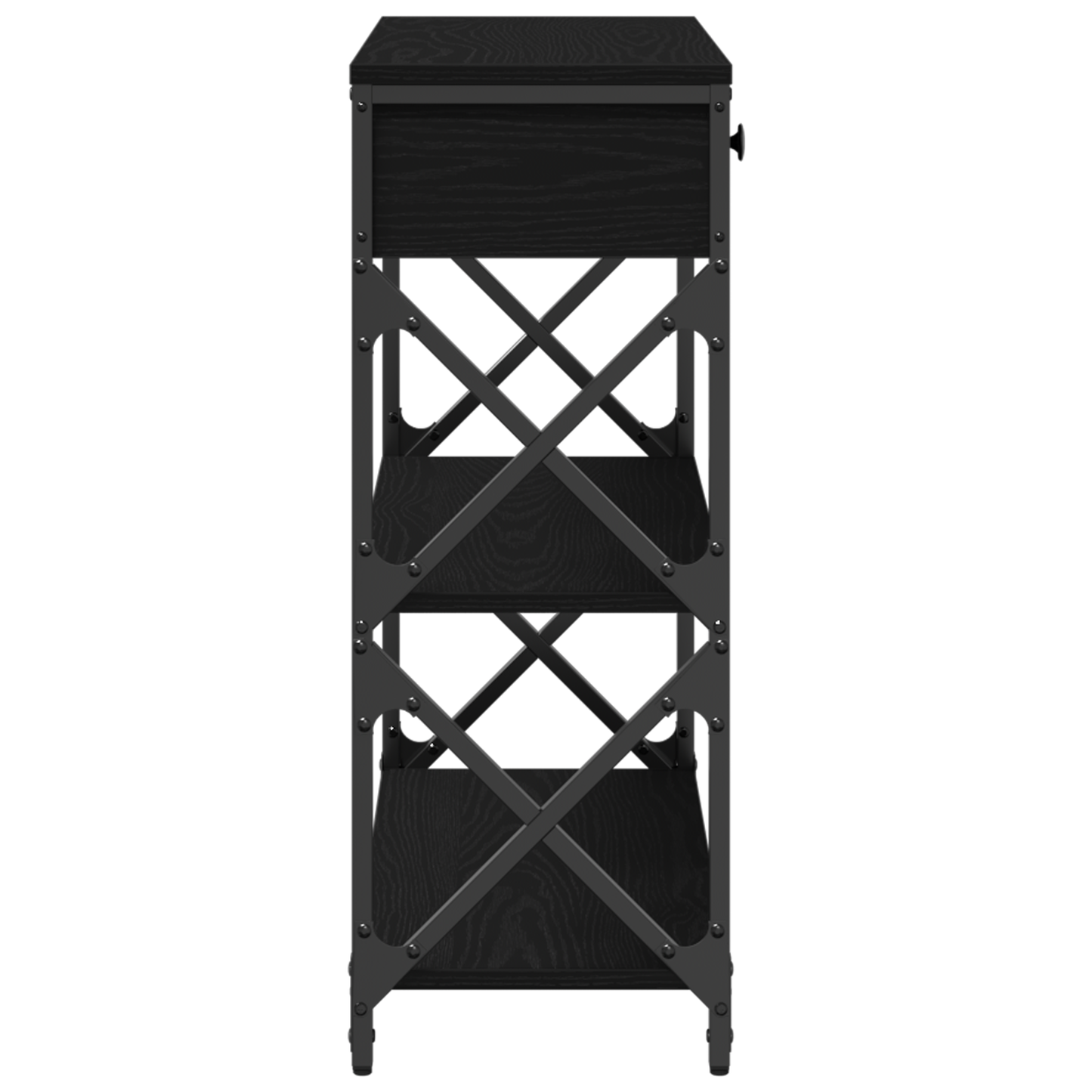 Konsolbord Sort Eg 75X28X75 Cm Konstrueret Træ Og Stål