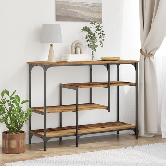 Konsolbord Gammelt Træ 100X35X75 Cm Ingeniørtræ Og Stål