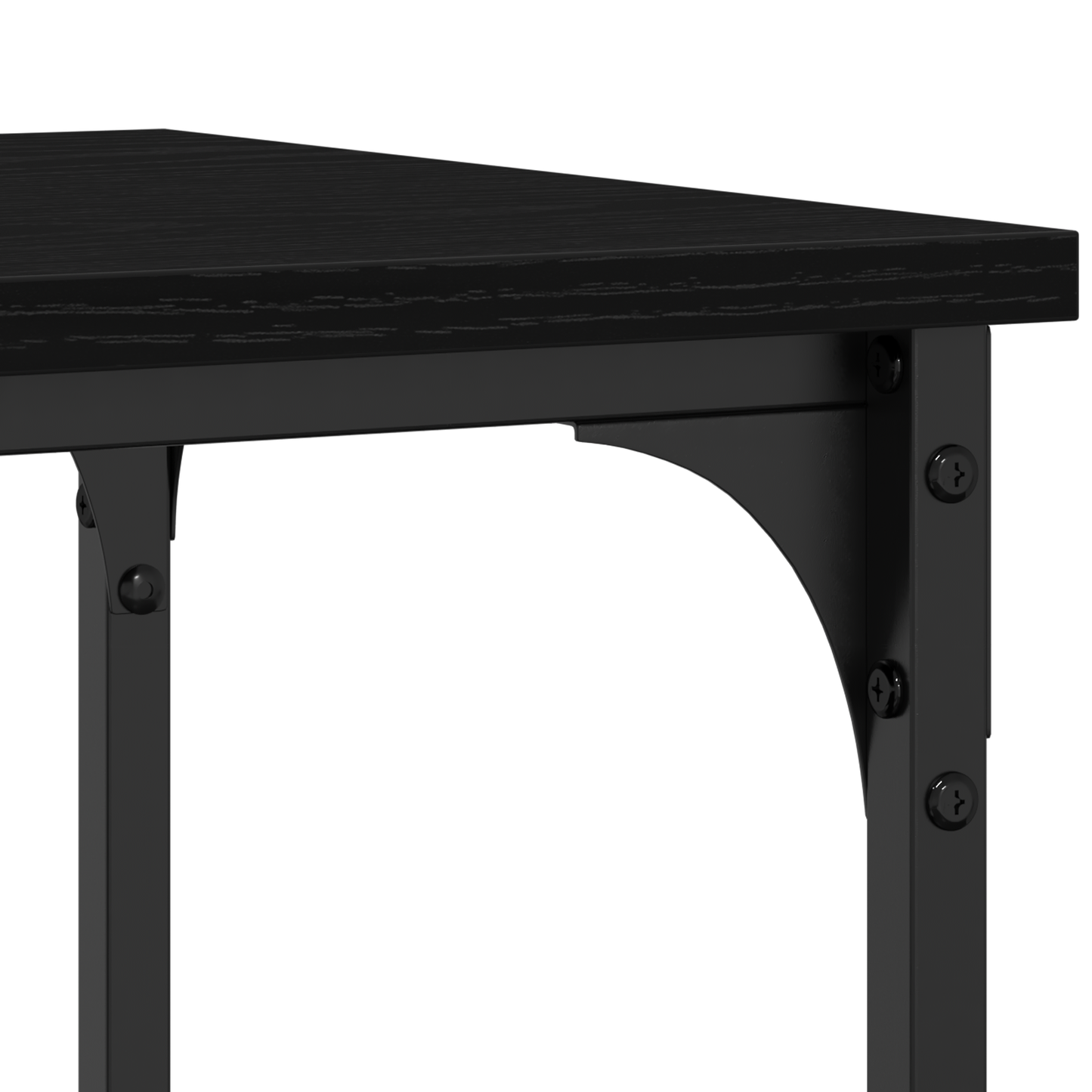 Konsolbord Sort Eg 100X35X75 Cm Ingeniørt Træ Og Stål